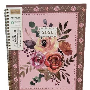 Clementine Paper inc 12-month Large Size Planner Peach Pink Jan- Dec 2026 Hard